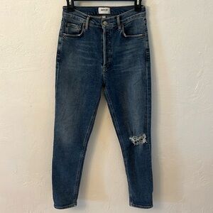 Blue Agolde Women’s Long High-Rise Straight Jeans